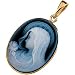 Jewelry : 14K Yellow Gold Agate Cameo Madonna Pendant