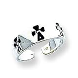 Sterling Silver Antiqued CrosStoe Ring