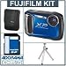 Fujifilm FinePix XP100 Digital Camera Kit - Blue- with 8GB SD Memory Card, Camera Case, Table Top Tripod