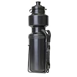 Sunlite 28 oz Bicycle Water Bottle with Cage, Black
