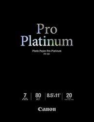 Canon Photo Paper Pro Platinum, 8.5 x 11 Inches, 20 Sheets (2768B022)