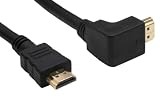 INLINE HDMI HighSpeed Kabel mit gewinkeltem Stecker 2,5m St/St bis 1080p FullHD vergoldete Kontakte schwarz