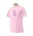 Personalized custom printed pink breast cancer awareness support ribbon on mens or youth t-shirt