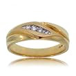 Mens Diamond Wedding Band Ring Channel Set in Solid 14K Yellow Gold