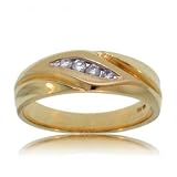 14KT Gold Mens Wedding Ring Band - Channel Set Diamonds