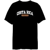 Costa Rica Athletics Countries Mens T-Shirt (Black, Sizes X-Small - XXX-Large)