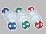 Accordion Soccer Ball 10in Plush and Vinyl Dog Toy Assorted Styles and Colors Each