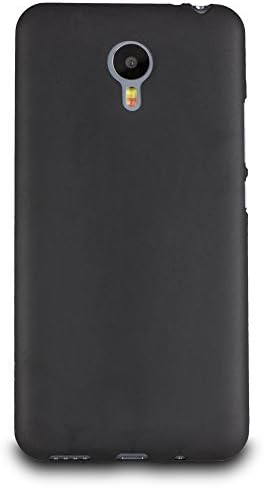 Meizu M2 Note Back Cover + Tempered Glass Screen Protector , Ultra Thin TPU Silicone Soft Gel Case Cover Skin for Meizu M2 Note Meilan Note2 (Black)