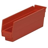Akro-Mils 30110 12-Inch by 2.75-Inch by 4-Inch Plastic Nesting Shelf Bin Box, Red, Case of... by Akro-Mils