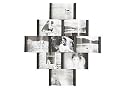 Aero 9-Opening Collage Picture Frame for 4-by-6-Inch Photos, Black