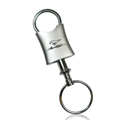 Ford Mustang Script Valet Metal Key Chain