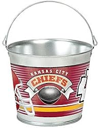 Kansas City Chiefs Metal 5 Quart Pail - Football Sports Merchandise