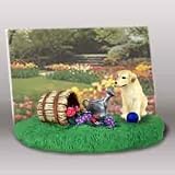 Labrador Retriever, Yellow - Picture Frame with Teddy Bear