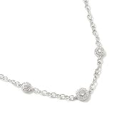 Sterling Silver / Platinum or 18K Plated 18 Cubic Zirconia Necklace