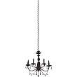 Chandelier Silhouette 24 " Wall Sticker, Temporary and Removable