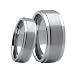 (2) Ring Set 8mm Men's & 6mm Women Brushed Step Edge Tungsten Carbide Engagement Wedding Bands (Available Sizes 4-15 Including Half Sizes)