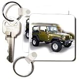 Cars - Green Jeep Wrangler - Key Chains by 3dRose LLC