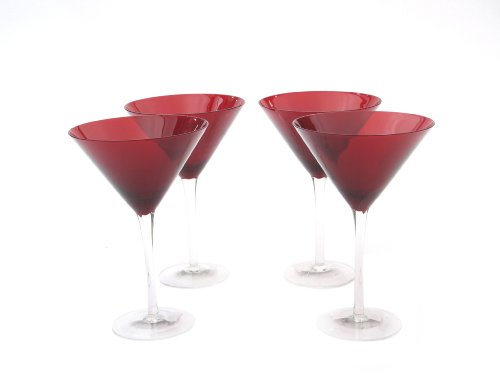 Certified International Ruby 12-ounce Martini ,Set of 4