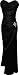 Strapless Long Satin Bandage Gown Bridesmaid Dress Prom Formal Crystal Pin, Medium, Black