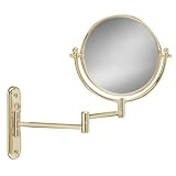 Taymor 17" Inch Bathroom & Vanity Wall Mounted Swing Arm Rotating Mirror Polished Brass Solid Brass