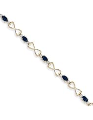 14k Diamond And Sapphire Oval Bracelet