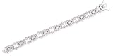 ClassicDiamondHouse Platinum Plated Cubic Zirconia {C.Z.} Diamond Pear-Shaped Link Bridal Bracelet (Super Special, Free Gift Included)