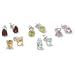 Sterling Silver Peridot, Garnet, Amethyst, Blue Topaz and Citrine Individually Boxed Stud Earring Set