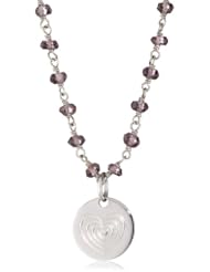 Emily and Ashley Pink Topaz Chain Necklace with Heart Charm