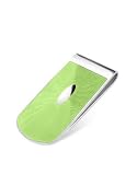 Forzieri Exclusives Lime Green Enamel Engraved Sterling Silver Money Clip