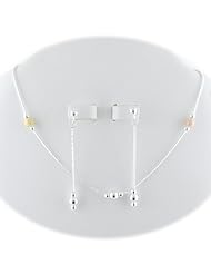 Tri-color Rose, Yellow Gold Plated Sterling Silver Diamond Cut Nickel Free Chain Necklace Italy 16-18 Inch Earrings