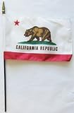 California - 8 x 12 State Stick Flags