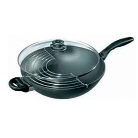 Swiss Diamond Non Stick Wok with Lid and Rack, 32 cm
