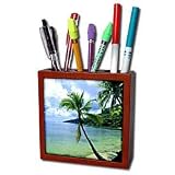 Tropical Island - Tropical Paradise - Tile Pen Holders-5 inch tile pen holder
