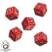 Q-Workshop: 5 Dice Set - Carved Elvish / Elven d6 Dice / Die (Red & White)