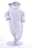 White Padded Velour Snowsuit