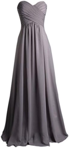PrettyDresses Women's Long Grey Wedding Party Dress Bridesmaid Dresses 18W