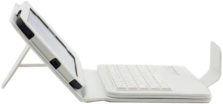 SUPERNIGHT PU Protective Folding Leather Case Cover with Magnetic Removable Detachable Wireless Bluetooth 3.0 ABS keyboard and Build-in Stand for Samsung Galaxy Tab 3 Lite 7.0 SM-T110 SM-T111 ( T110 / T111 )Tablet.Color:White