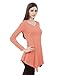 Doublju Womens Modern Casual Slim Fit Unbalanced Hemline Long Tunic Top