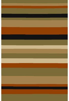 Kings Court Green Uri Stripes Rug Rug Size: 6'6" x 9'2"