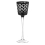 Midwest-CBK Black Etched Stemmed Glass Tealight Candle Holder 9.5"