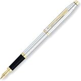 Cross Century II Medalist Fountain Pen with Polished Chrome and 23 Karat Gold Plated Appointments and 23 Karat Gold Plated Nib - Medium