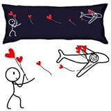 BoldLoft "No Matter the Miles" Body Pillowcase (Dark Blue)-Romantic Valentine's Day Gifts for Couples, Cute Valentines Gifts for Him or Her, Romantic Anniversary Gifts