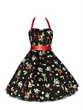 31Sg8elO%2BYL. SL160  50s Dress Halterneck Black & White Floral   Size 12 (M) Reviews