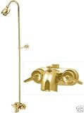Polished Brass Exposed Clawfoot Tub Bath/Shower Faucet