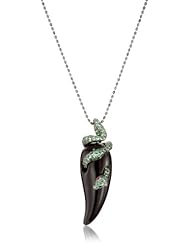 Borgioni Black Agate Snake Horn Necklace