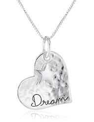 Sterling Silver "Dream to Accomplish Great Things We Must Dream as Well as Act" Heart Pendant Necklace with Star Charm, 18"