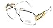 Large Classic Retro Square Frame RUN DMC Clear Lens Glasses - Clear Frame / Gold