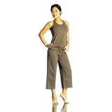 athletica womens clothes-Womens Relax Fit Supplex Capri Pant by Athletique in Metal, Small