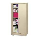 Easy-to-Assemble Storage Cabinet, 2 Adjustable Shelves, 36 x 18 x 72, Putty Finish: Putty