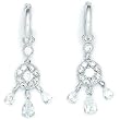 Sterling Silver CZ Elegance Chandelier Huggy Earrings